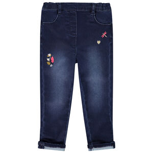 Jegging denim με κεντήματα για bebe κορίτσι 