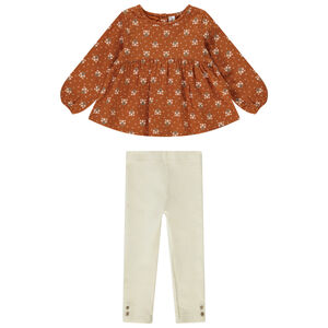 Σετ 2 τεμαχίων με τουνίκ με σχέδιο λουλούδια για bebe κορίτσι 