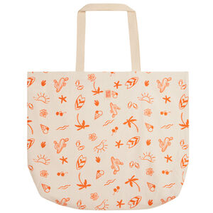 Tote bag de plage imprimé fantaisie avec 51% de coton recyclé 