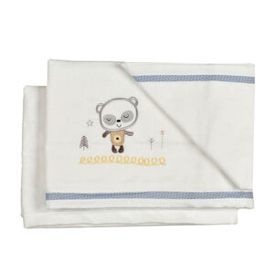 Φανελένια Σεντόνια Κούνιας (Σετ) Κόσμος Του Μωρού Panda Γκρι 