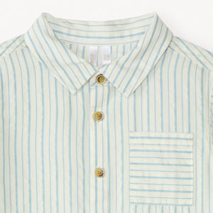 Καλοκαιρινό πουκάμισο με κοντά μανίκια και ρίγες για αγόρια μωρά 