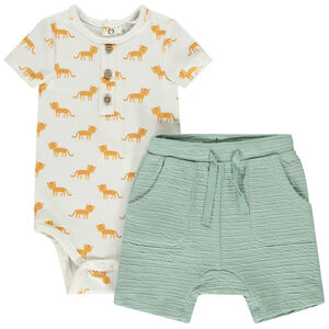 Σετ 2 τμχ. με body με σχέδιο λεοπάρδαλης για μωρό αγόρι 