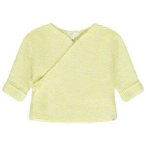 Ζακέτα πλεκτό μονόχρωμη με εφέ cache-cœur για μωρό κορίτσι 