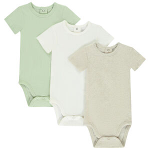 Σετ από 3 κοντομάνικα μπλουζάκια μονόχρωμα για μωρό αγόρι 