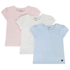 Σετ από 3 κοντομάνικα μπλουζάκια print καρδιά για κορίτσι 