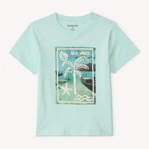 T-shirt με κοντά μανίκια, μονόχρωμο με φανταστικό σχέδιο για αγόρι 