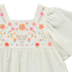 Τουνίκ κοντομάνικη με plumetis και κεντήματα για κορίτσι 