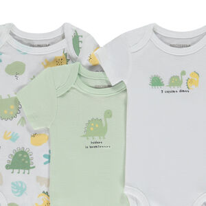 Σετ από 7 bodies κοντομάνικα φαντεζί δεινόσαυρος για bebe αγόρι 