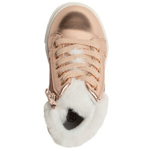 Μποτάκια με effet μεταλλιζέ για κορίτσι με ψεύτικη γούνα 