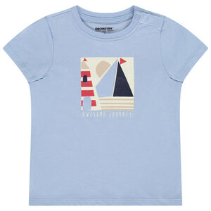 Κοντομάνικο μπλουζάκι με σχέδιο ιστιοφόρου για bebe αγόρι 