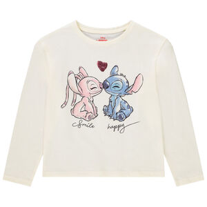 T-shirt manches longues à sequins magiques Stitch & Angel Disney pour fille 