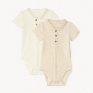 Σύνολο 2 μονόχρωμων μπλούζων polo για αγόρια μωρά. 