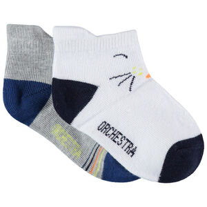 Σετ 2 ζευγάρια κάλτσες κοντές με σχέδιο ζακάρ  