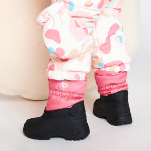 Après-ski zippés bicolores à badge gomme pour bébé fille 