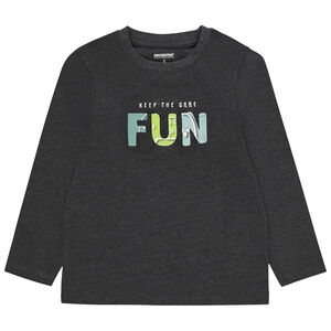 T-shirt μακρυμάνικο φαντασίας με κέντημα για αγόρι 