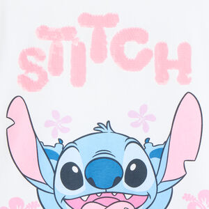 T-shirt à manches courtes imprimé Stitch Disney pour fille 