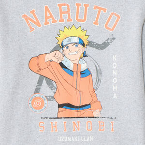 Φούτερ μακρυμάνικο αγοριού γκρι με σιέλ Naruto 