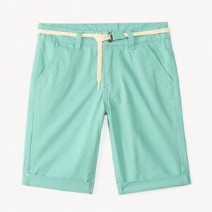 Βερμούδα μονόχρωμη από ύφασμα με κορδόνι για αγόρι. 