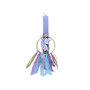 Χειροποίητη Πασχαλινή Λαμπάδα Μονόκερος 