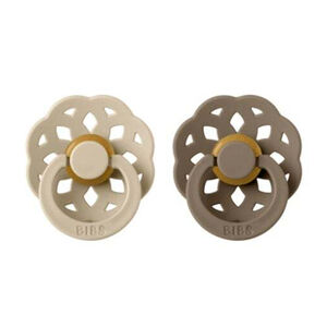 Bibs Πιπιλες Boheme Round Latex 2 Pack- Vanillia / Dark Oak No2 