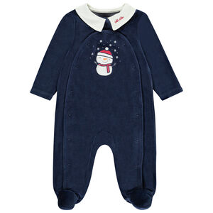 Φορμάκι από βελουτέ με κεντημένο γιακά για αγόρι.  Main Φορμάκι από βελουτέ με κεντημένο γιακά για αγόρι.