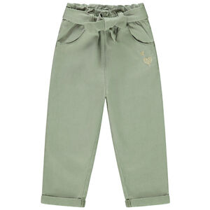 Παντελόνι υφασμάτινο με ζώνη που δένεται για bebe κορίτσι 