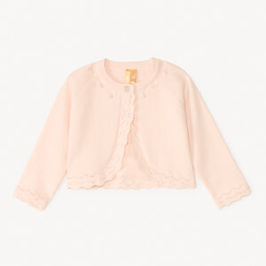 Ημιδιαφανές πλεκτό μπολερό για κορίτσι μωρού 