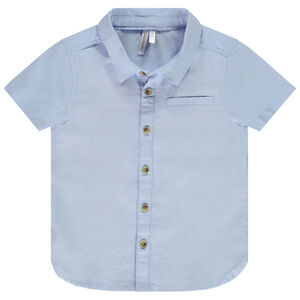 Πουκάμισο κοντομάνικο μονόχρωμο για μωρό αγόρι 