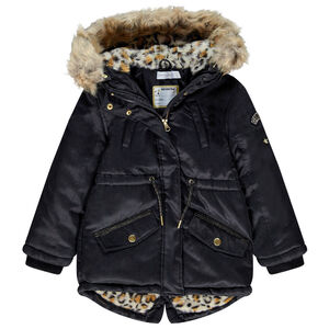 Parka ζεστή με επένδυση sherpa léopard για κορίτσι Main Parka ζεστή με επένδυση sherpa léopard για κορίτσι