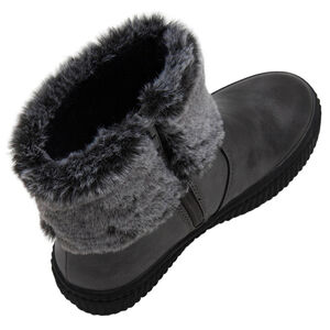 Χαμηλά μποτάκια ιριδίζοντα με συνθετική γούνα στο πάνω μέρος και ζεστή επένδυση 