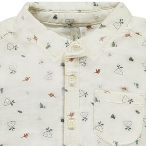 Πουκάμισο από διπλή γάζα βαμβακερού σχεδίου + τσέπη για μωρό αγόρι 