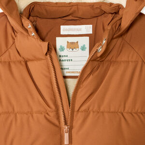 Μπουφάν με επένδυση από πάνινο και κουκούλα με 3D αυτάκια για bebe αγόρι 