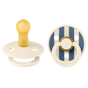 Bibs Πιπίλες Studio Colour Καουτσούκ No1 Pin Ivory / Steel Blue 2 τεμαχίων 0-6 μηνών 