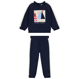 Ensemble jogging molleton print voilier pour bébé garçon 