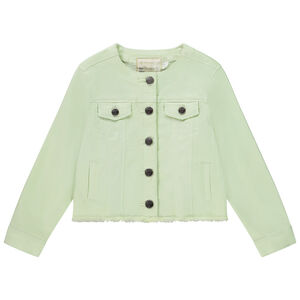 Ζακέτα από jean με στρογγυλό γιακά και τελείωμα με κρόσσια για κορίτσι 