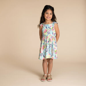 Φόρεμα κοντομάνικο με σχέδιο κασμίρ για κορίτσι 