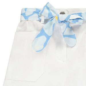 Παντελόνι μονόχρωμο υφασμάτινο με φαντασία ζώνη για κορίτσι 