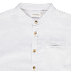 Πουκάμισο κοντομάνικο μονόχρωμο με γιακά mao για αγόρι 