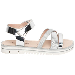 Ασημένια σανδάλια με λουριά για κορίτσι 