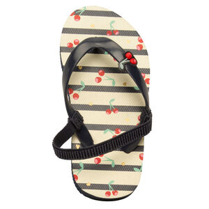 Σαγιονάρες ριγέ με print και badge κεράσια για κορίτσι με λουράκι ανάλογα με την ηλικία 