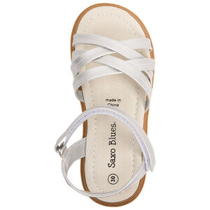 Ασημένιες σανδάλια με σταυρωτά λουριά για κορίτσι 