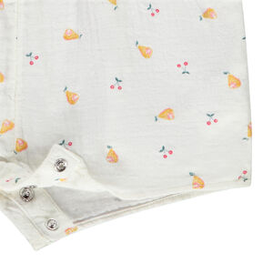 Σαλοπέτα κοντή από βαμβακερή γάζα με σχέδιο φρούτων για μωρό κορίτσι 