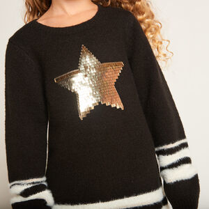 Φόρεμα πλεκτό με σχέδιο αστέρι από παγιέτες για κορίτσι 