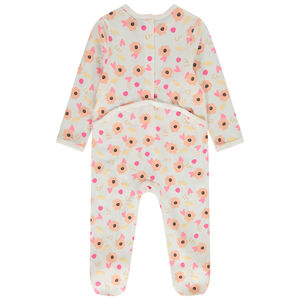 Ολόσωμο φορμάκι από jersey με floral σχέδιο για bebe κορίτσι 