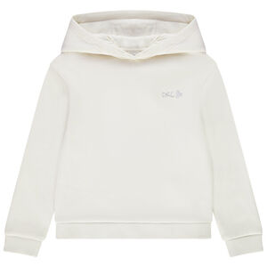 Φούτερ molleton gratté μονόχρωμο με κέντημα για κορίτσι 