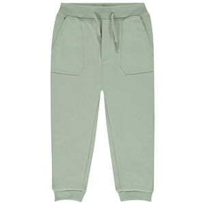 Φόρμα jogging από πλεκτό μονόχρωμη με εμφανείς τσέπες για bebe αγόρι 