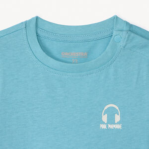 Σετ 3 μονόχρωμα πλεκτά t-shirt με κοντά μανίκια για μωρό αγόρι από jersey 