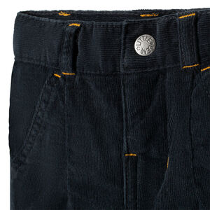 Παντελόνι βελουτέ με ριγέ επένδυση από jersey 