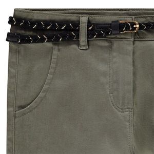 Παντελόνι slim με αφαιρούμενη πλεκτή ζώνη για κορίτσι 