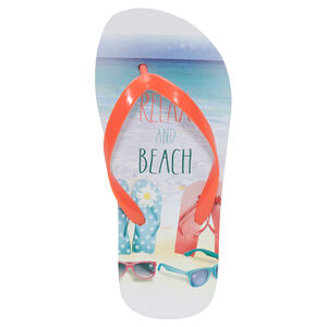 Σαγιονάρες με τύπωμα σαγιονάρες και γυαλιά και μονόχρωμο λουράκι 